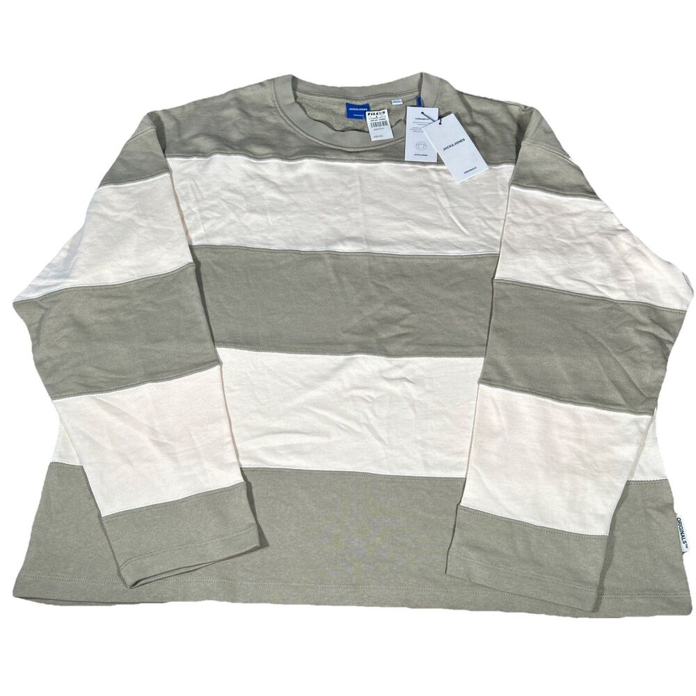 NWT Jack & Jones Oversized Fit Men’s XXL Jorbushwick Block Crewneck Sweatshirt - Picture 2 of 7